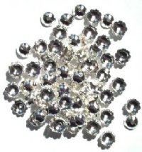 100 6mm Scalloped Edge Silver Plated Bead Caps